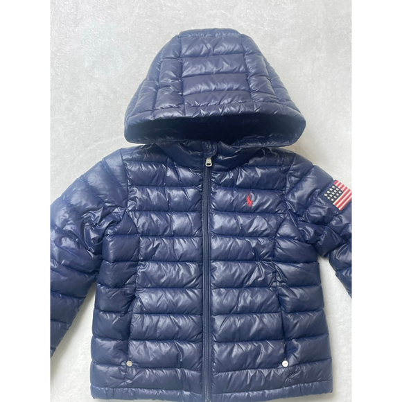 Boys Polo Ralph Lauren Puffer Jacket 4T Navy Red - Picture 6 of 8
